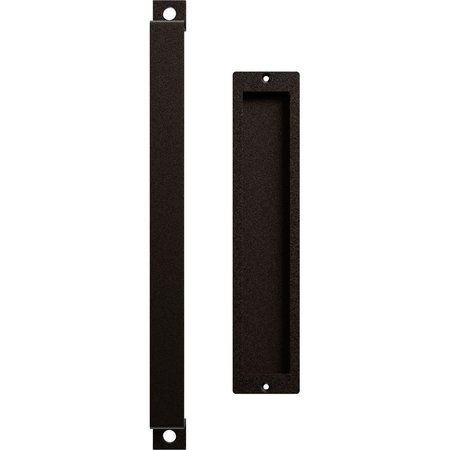EKENA MILLWORK 16" Pull Handle & 12" Flush Pull for 2 1/4" Doors, Arch Bronze GB6001PP51612AB